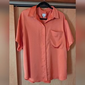 A New Day Women's Oversized Silky Blouse